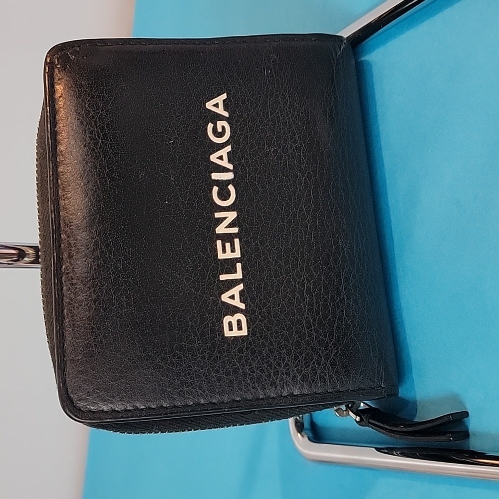 BALENCIAGA Black Baltimore Logo Billfold Wallet